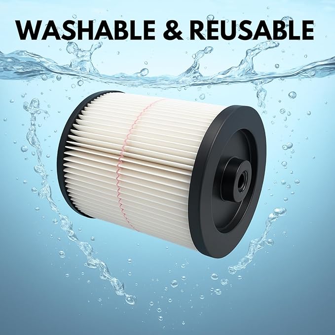 Nispira 9-17816 17816 Red Stripe Replacement HEPA Filter for Craftsman Craftsman Shop Vac Wet/Dry Vacuum 5/6/8/12/16/32 Gallon Larger, 1 Pack