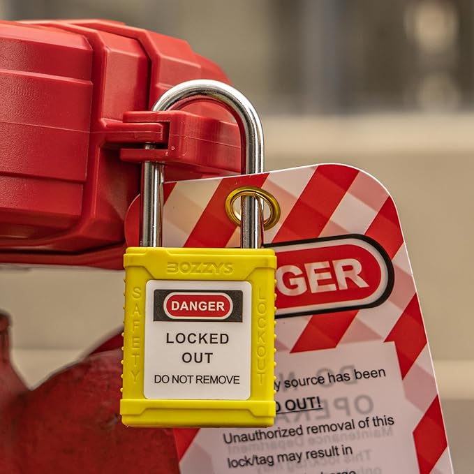 Lockout Tagout Locks 6-Pack|OSHA Yellow Loto Locks Keyed Different|2 Keys/Lock for Industrial Machinery & Electrical Panels|Chrome Steel & Laser Coding