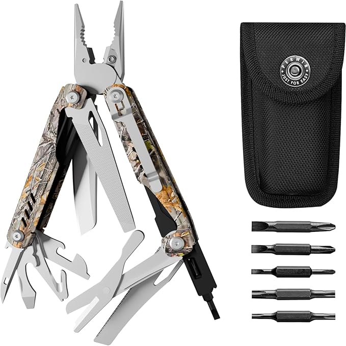 Multitool - 26 in 1 Multi Tool Pliers with Pocket Knife, Bottle Opener, Saw, EDC for Survival Camping, Hunting and Hiking, Stainless Steel