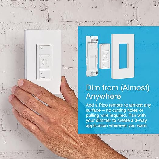 Lutron Caseta Original Smart Dimmer Switch (Lutron Smart Hub Required), for LED Lights, 150 Watt, Single-Pole/3-Way, No Neutral Required, PD-6WCL-WH, White, 5 Pack