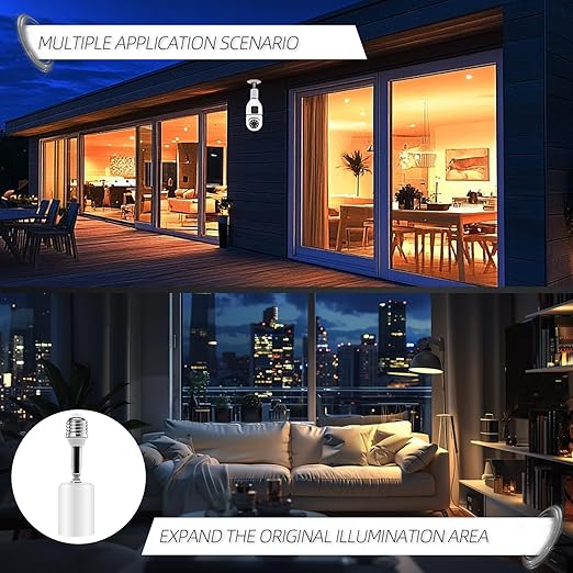 Ceramic E26 Light Bulb Socket Extender - 5.5inch Long - 90 Degree Angle Adjustable- 150W Max and Fire-Resistant - Light Extension for Medium Bulb Socket (1)