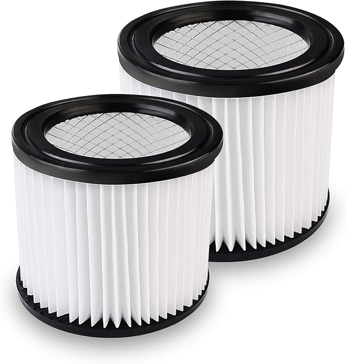 Shop-Vac High Performance 90398 Cartridge Filter, Fits Most 4 Gallon and less Shop-Vac Wet/Dry Vacuums, High Efficiency Nanofiber Filtration Paper, PET and Reusable, 2 Pack