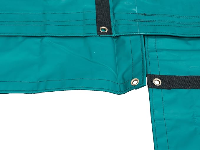 Mytee Products 2 Pack 24' x 27' Flatbed Trailer Lumber Tarp with 8 FT Drop - Heavy Duty Green 18 Oz Vinyl Waterproof Tarp for Truck/Trailers to Protect Cargo from Wind, Rain, Snow, and Sun