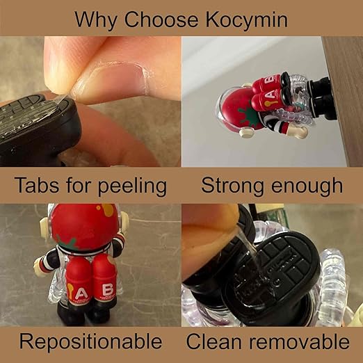 Double Sided Adhesive Putty with Pull Tabs, 300 Removable Clear Dots Sticky Tack, 0.31''x0.51''Waterproof Poster Putty Glue Dot for Party Decoration