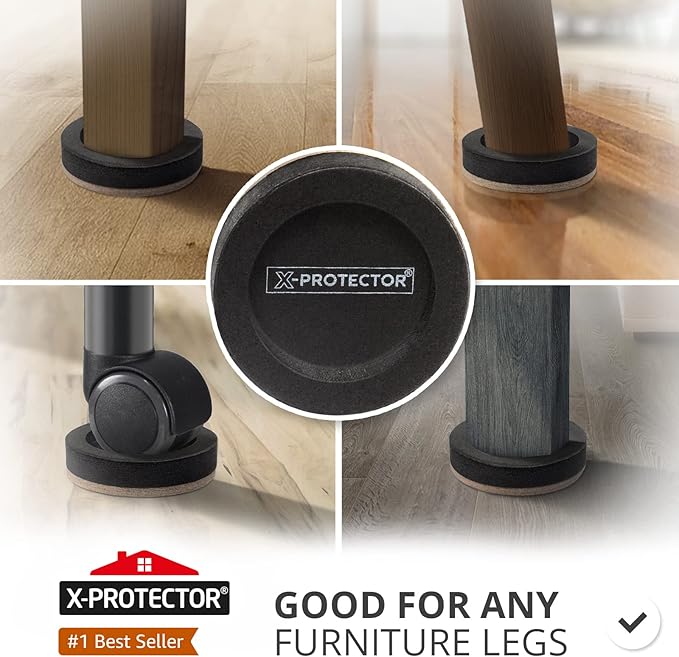 Felt Furniture Sliders for Hardwood Floors X-PROTECTOR 8 PCS 3 ½” - Furniture Slider with Unique Design - Heavy-Duty Furniture Movers for Hard Surfaces - Felt Sliders - Move Your Furniture Easily!