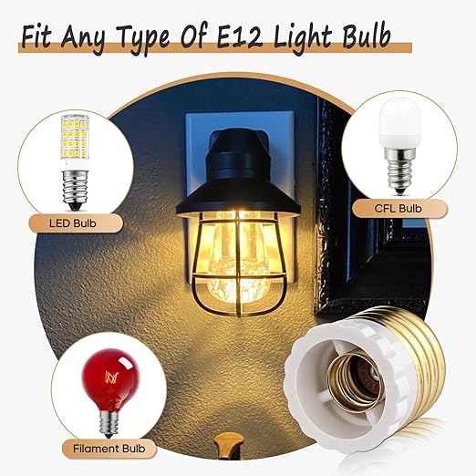 Candelabra Socket Adapters, Standard Light Socket to Candelabra Bulb Socket Adapter, Medium Screw E26 Base to Small E12 Screw Socket Converter, UL (4)
