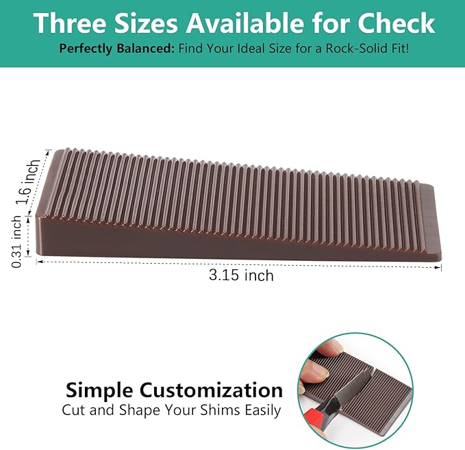 Furniture Leveler 24pcs Kit Size Variety | Multi-Purpose Rubber Shim for Leveling Feet Stable | Anti-Wobble Pad for Uneven Table, Dresser Leg, Toliet and More Furniture | Prevent from Wobbling