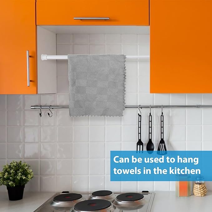 4 Pack Sliding Door Security Bar Window Security Bars Adjustable Sliding Glass Door Lock Safety Bars Window Lock Bar with Rubber Tips 11.8-19.7 Inch Tension Rods Security Stick for Door Bathroom