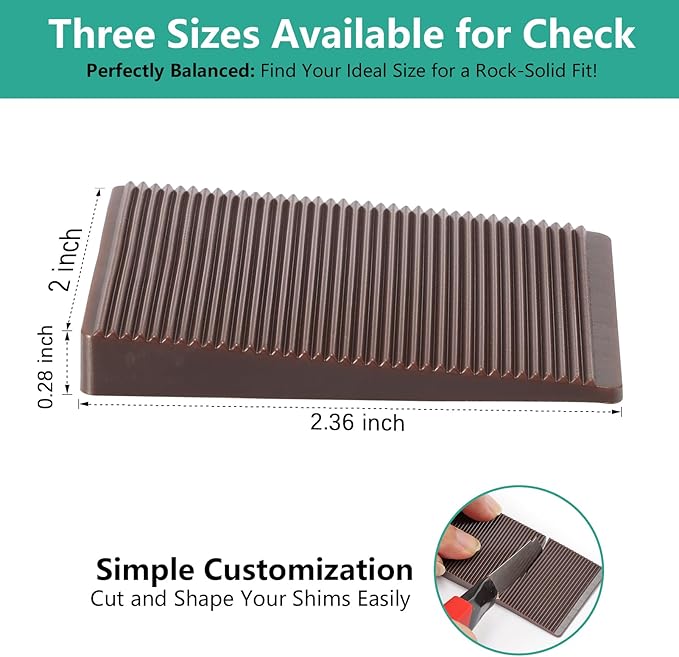 Furniture Leveler 12pcs Kit Size Variety | Multi-Purpose Rubber Shim for Leveling Feet Stable | Anti-Wobble Pad for Uneven Table, Dresser Leg, Toliet and More Furniture | Prevent from Wobbling