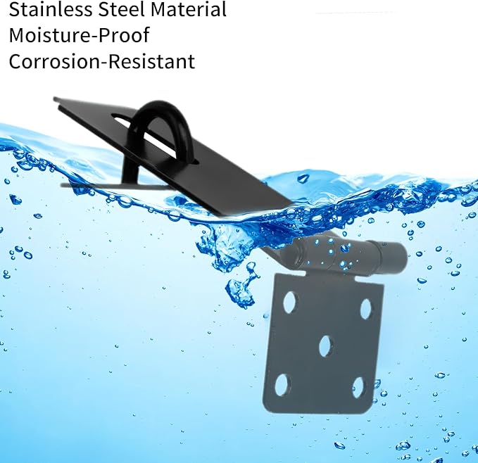 HOWDIA 180 Degree Hasp Lock Latch with Lock, 4 Inch Latch Lock with Screws and Padlock, Stainless Steel Pad Lock Latches Locking Latch Security Door Clasp Hasp for Shed/Gate/Storage Lock(Black)