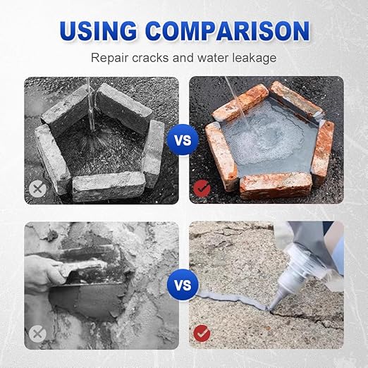 2026 New Concrete Crack Filler, Heavy-Duty Concrete Crack Repair Adhesive with Fill Tip– Quick-Drying Waterproof Sealer for Outdoor Concretes, Home Repairs, and Renovations (Black, 500G)