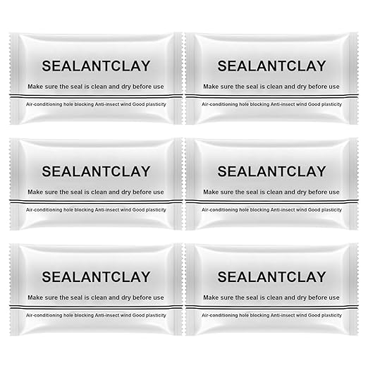 Waterproof Sealant Mastic, 6 Pack New Type White Seal Putty Waterproof Duct Seal Repair Sealing Clay, Quick Mending Mud for Drain Connection, Suitable for Wall Hole, Air Conditioning Hole Repair