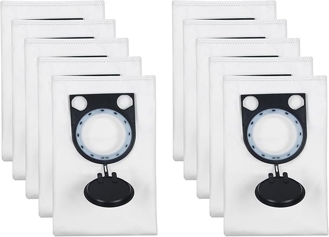 3931 3931A Vacuum Filter Bags Replacemen for Wet/Dry Dust Collector/vacuum Cleaner Model,VAC013, White, Pack of 10