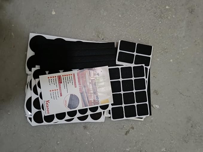 Yelanon Felt Furniture Pads -182 Pcs Premium Felt Pads for Chair Legs Furniture, Floor Protectors for Hardwood Floors,Black & Brown