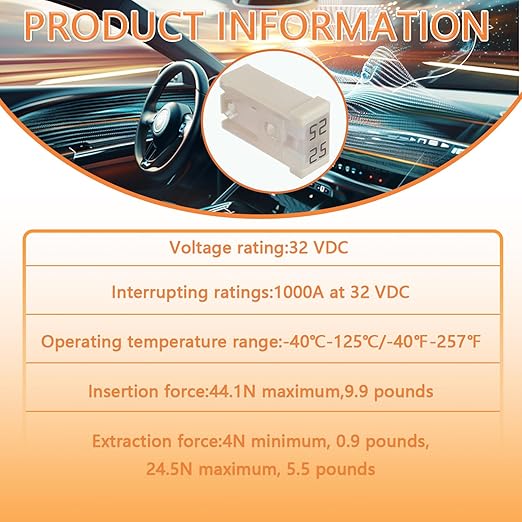 25A 32V Mini Slotted Automotive MCASE Shaped Cartridge Fuse Kit(Pack of 10pcs,25A)