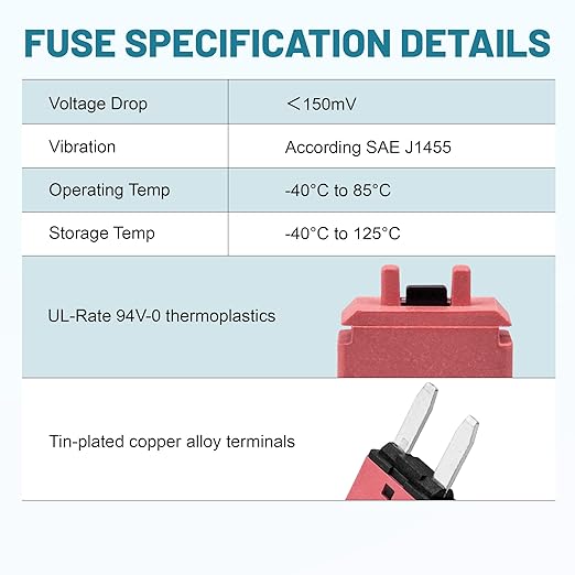 NuIth Manual Reset 10A Mini Fuse Circuit Breakers, E73 Low Profile ATM Circuit Breaker Blade Fuse DC 28V Resettable Standard Blade Fuses for Car Truck RV Marine (2PCS-10A)