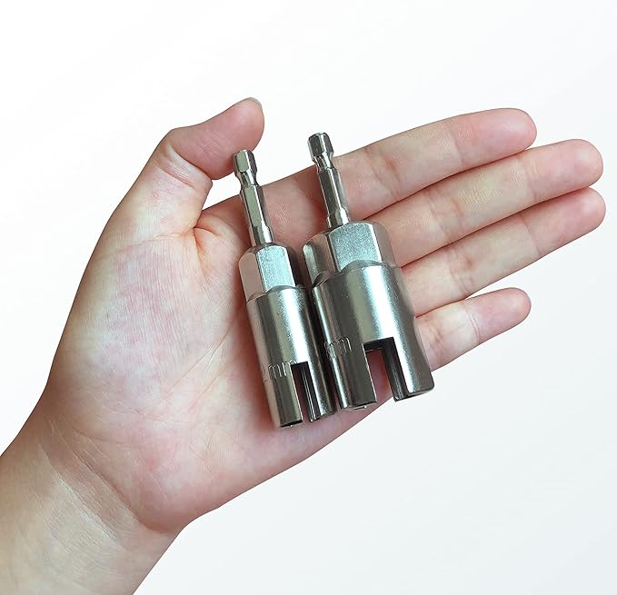 2 Pack 1/4" Hex Shank,Power Wing Nut Driver Set,Slot Wing nuts Drill Bit Socket Wrenches Tools Set, Drills Bits for Panel Nuts screws eye C hook bolt (2 Pack 2 Size (12mm,18mm))