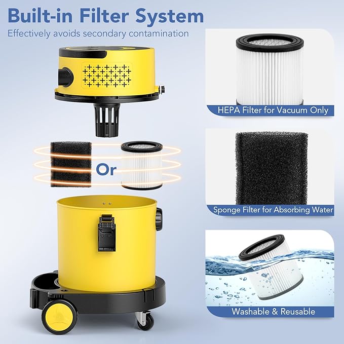 COSTWAY Wet Dry Vacuum Cleaner, 4-in-1 Portable Carpet & Upholstery Cleaner Machine with 5.5 Peak HP & 17 KPA Max Suction, Shampoo Vac Cleaner with Attachments for Floor, Stair, Sofa, Car, Gap