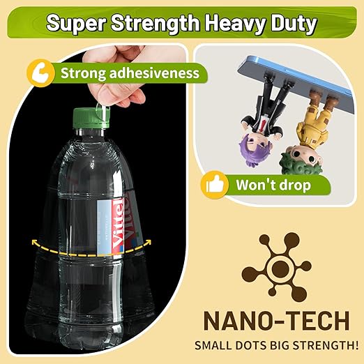 Upgraded 360Pcs Double Sided Tape Sticky Dots with Pull Tab, Removable Adhesive Mounting Putty No Trace Dots, 0.6" Clear Sticky Tack for Museum Picture Crafts & DIY