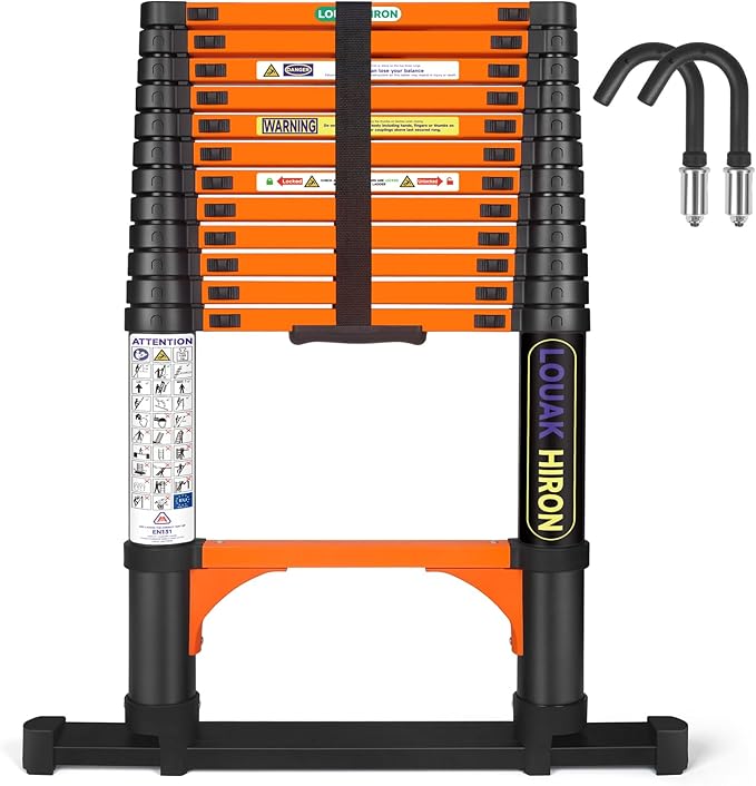 Telescopiing Ladder 12.5ft Extendable Extension Folding Non-Slip Ladder for Multi-Purpose Household