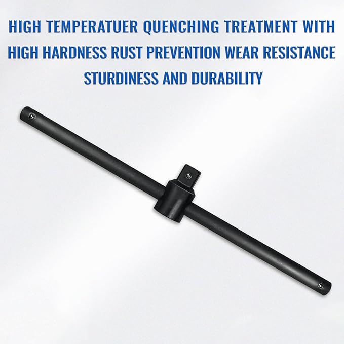 1" T-Handle Sliding Wrench Breaker Bar, 19.7 Inch Heavy Duty Steel Drive Socket Hand Tool, Gifts for Men & Dad