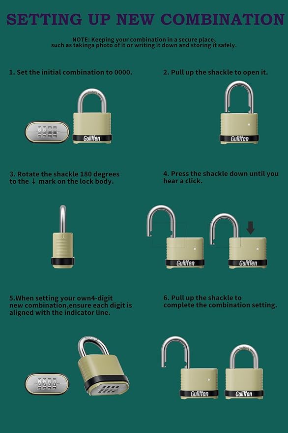 Outdoor Combination Lock, Heavy Duty Weatherproof Combination Padlock, 4 Pack Resettable Combination Lock for Locker, Shed, Garage, Gate, Fence