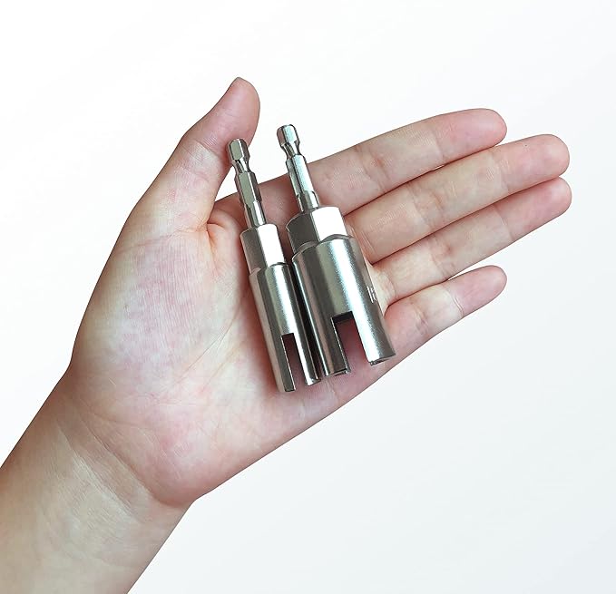 2 Pack 1/4" Hex Shank,Power Wing Nut Driver Set,Slot Wing nuts Drill Bit Socket Wrenches Tools Set, Drills Bits for Panel Nuts screws eye C hook bolt (2 Pack 2 Size (10mm,16mm))