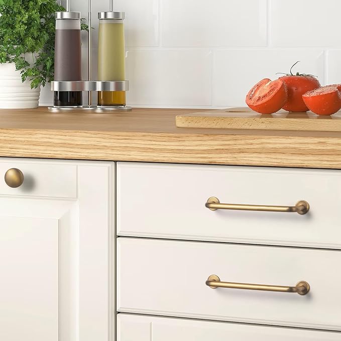 Goo-Ki 6 Pack Champagne Copper Cabinet Drawer Pulls Kitchen Hardware - 3"(76mm) c-c Bar Pull Dresser Handles for Cupboard Bathroom Closet Wardrobe