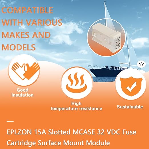 25A 32V Mini Slotted Automotive MCASE Shaped Cartridge Fuse Kit(Pack of 10pcs,25A)