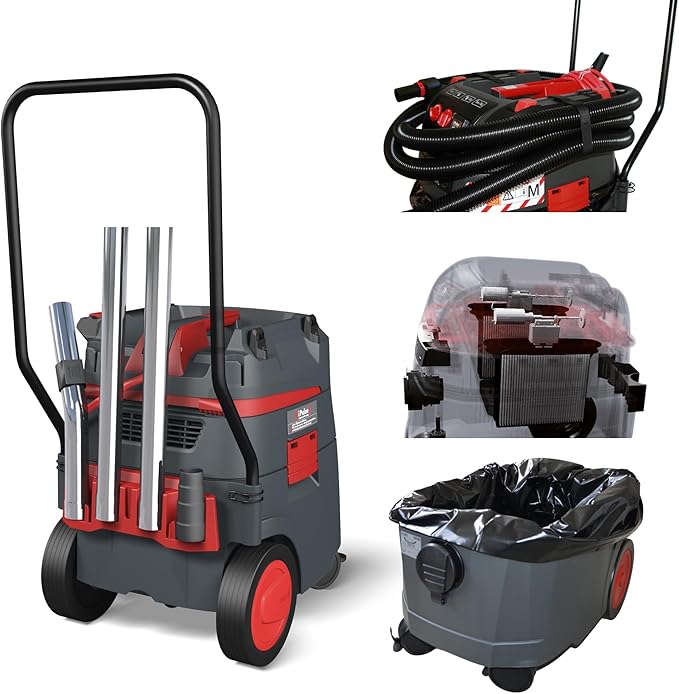 Starmix 1635 "The Ultimate 9.2 Gallon/35L High Performance Multi-Use Portable Dust Extractor - Wet/Dry - Auto Self-Clean Filter System - HEPA Certified, 103365