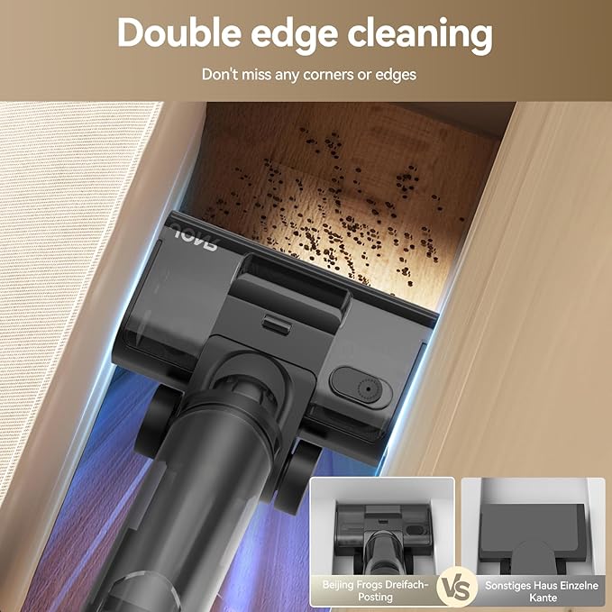 JONR ED12 Pro Max Wet Dry Vacuum Cleaner Cordless, 180°Lay-Flat Smart Vacuum Mop, 167°F Flashdry Self-Cleaning, Dual-Sided Edge, Zero-Tangle for Pet Hair, Lightweight Floor Cleaner for Hard Floor