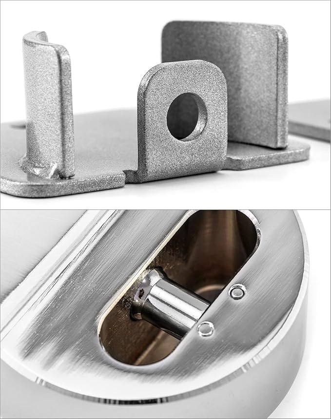 QWORK Heavy Duty Puck Lock and Hasp, 2 Pack High Security Steel Hidden Shackle Keyed Different Padlocks with Keys for Trucks, Gates, Vans and Vending Machines