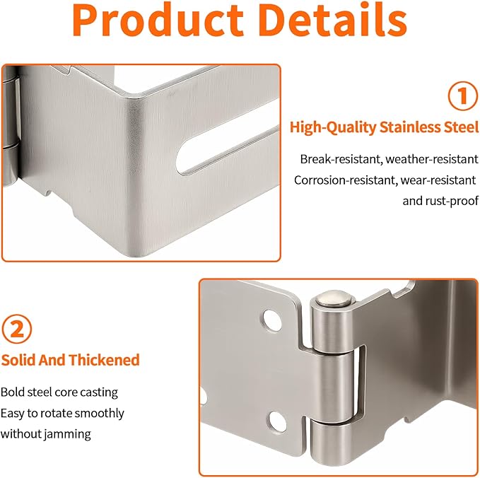 HOWDIA 4 Inch Door Hasp Latch 90 Degree, Stainless Steel Safety Right Angle Padlock Hasp Locking Latch Security Door Clasp Hasp Lock Latch for Push/Sliding/Barn Door, 2mm Thick, Brushed Silver