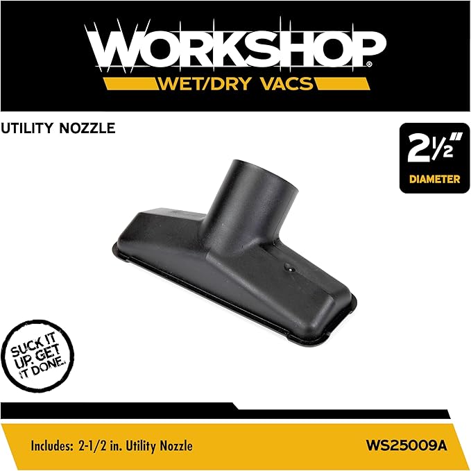 WORKSHOP Wet/Dry Vacs Shop Vacuum Accessories WS25009A Utility Nozzle Attachment for Wet Dry Vacuum Cleaners, Fits 2-1/2-inch Extension Wands and Hoses