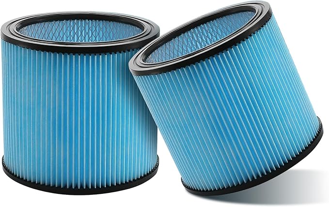 90304 Replacement Filter Compatible with Shop-Vac Shop Vac 90304, 90350, 90333,903-04-00, 9030400,fits most 5 Gallon and above Wet/Dry Vacuum Cleaners (2 Pack blue)