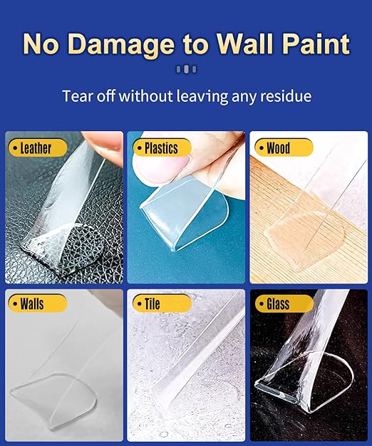 Large Mounting Putty No Residue, Double Sided Tape Glue Adhesive Dots Clear Museum Sticky Tack, Picture Hanging Strips Fixed Posters Decor Art Craft Party, 0.39 x 0.78 in (252 Pcs)