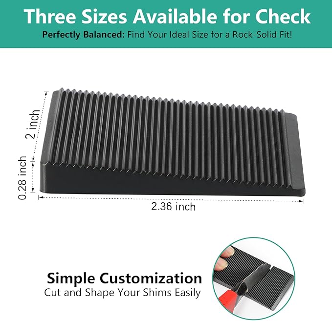 Furniture Leveler 24pcs Kit Size Variety | Multi-Purpose Rubber Shim for Leveling Feet Stable | Anti-Wobble Pad for Uneven Table, Dresser Leg, Toliet and More Furniture | Prevent from Wobbling