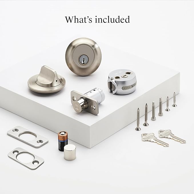 Level Lock (Matter) Smart Lock - World's Smallest, Most Beautifully Designed Matter-Over-Thread Deadbolt - Level App for iOS & Android | Works with Apple Home (Satin Nickel)