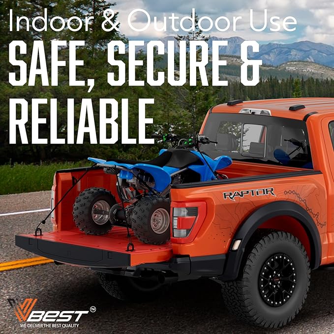 Black Bungee Cords with Hooks - 6 Piece Heavy Duty Long Bungie Cords for Outdoor Use, UV & Weather Resistant - Assorted Sizes Set Includes (2x48, 2x60, 2x72)