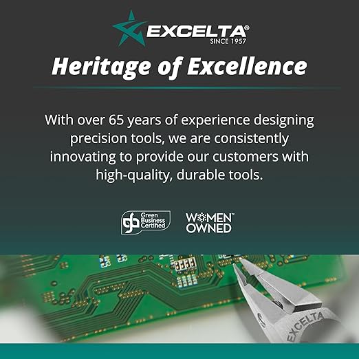 Excelta 383 Self-Opening Miniature Straight Tip Needle Nose Pliers, 3 Inch Stainless Steel, for Precision Work in Confined Spaces, Intermediate