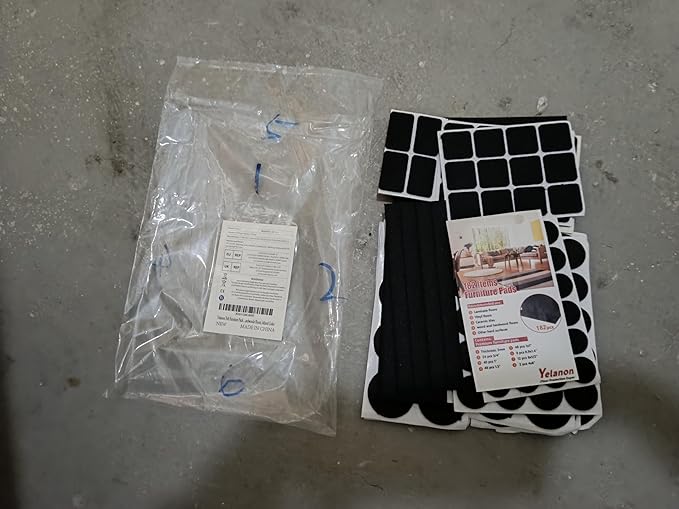 Yelanon Felt Furniture Pads -182 Pcs Premium Felt Pads for Chair Legs Furniture, Floor Protectors for Hardwood Floors,Black & Brown