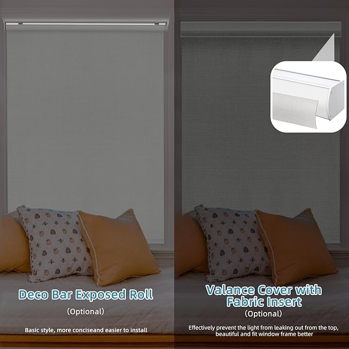 SmartWings Motorized Smart Blinds with Remote, Custom Automatic 100% Blackout Roller Shade Compatible with Alexa/Homekit/Google, Electric Smart Blinds for Indoor Windows, Vigor White