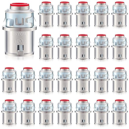 Metal-Clad Cable Connectors Zinc Electrical Conduit Connector 3/8" Snap in Connectors for Steel and Aluminum Cable(25 Pack)