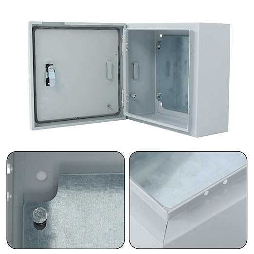 12 x 8 x 16 NEMA 4X Electrical Junction Box - Premium Steel Enclosure for Industrial Controls - Heavy Duty Outdoor Metal Cabinet with Dual-Key Lock - Fits Wiring, Connectors and Panels