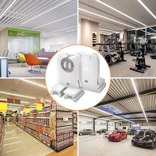 JESLED Non Shunted LED Tombstones - (Pack of 50) T8 Lamp Holder, UL Turn Type Tombstone Lampholder for T10 T12 LED Fluorescent Tube Replacement, Medium Bi-pin G13 Socket for Programmed Start Ballasts