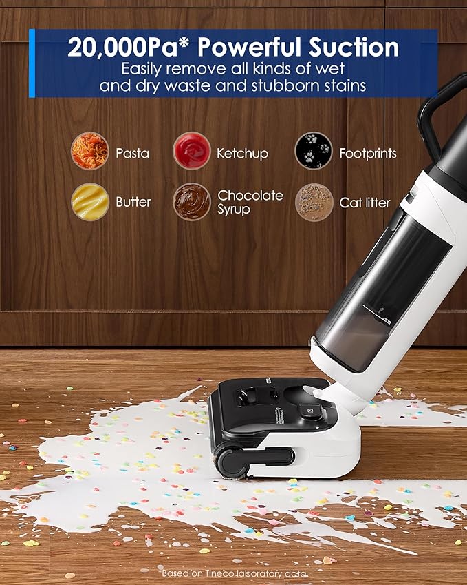 Tineco Wet Dry Vacuum Cleaners, Floor One Switch i5 Stretch Breeze 2-in-1 Cordless Vacuum for Multi-Surface, 20KPa Powerful Floor Cleaner Mop with Long Runtime