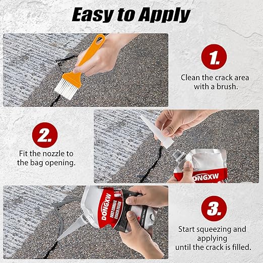 Concrete Crack Filler, 8 PCS Cement Crack Repair Sealant, Self Leveling Concrete Filler for Driveways, Walkways, Patios, Outdoor Joint Repair Waterproof