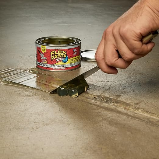 Flex Paste, Waterproof Paintable Putty, Spackle Sealant, Fill Gaps Cracks Holes - Block Out Water and Air - UV Resistant - Walls, Drywall, EPDM, Concrete, Roof, RV Repairs, Clear, Half-Quart