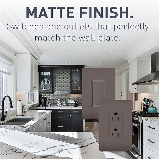 Legrand radiant TM874 15 Amp Rocker Wall Switch, 4-Way Decorator Light Switches, Brown (1 Count)