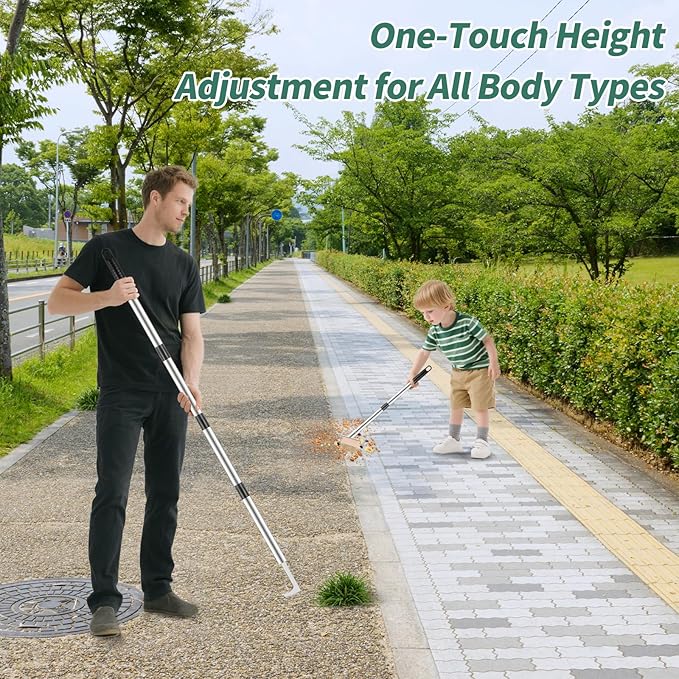 Crack Weeder Tool,2-in-1 Crack Weeder & Moss Remover Brush,33-61 Inch Adjustable Handle,Weed Removal Tool for Weeding Between pavers, Sidewalk, Driveway Crack, Patio Crevice